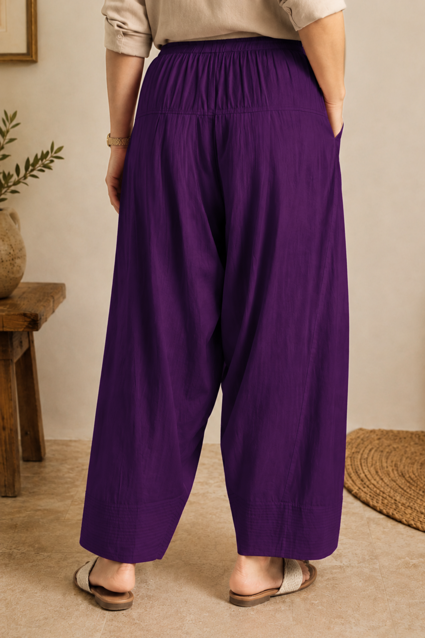 Purple Cotton Farshi Salwar