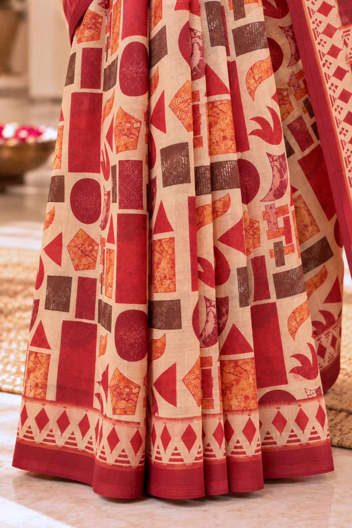 Radhika Printed Saree With 1.5 Mtr Blouse Piece
