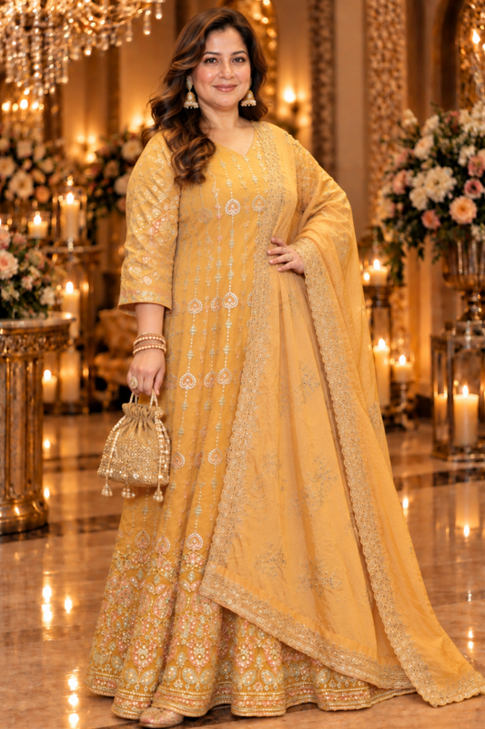 Radiant Realm Embroidered Dress With Dupatta