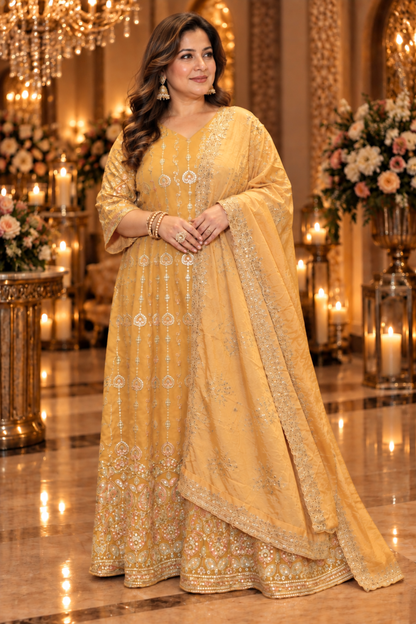 Radiant Realm Embroidered Dress With Dupatta