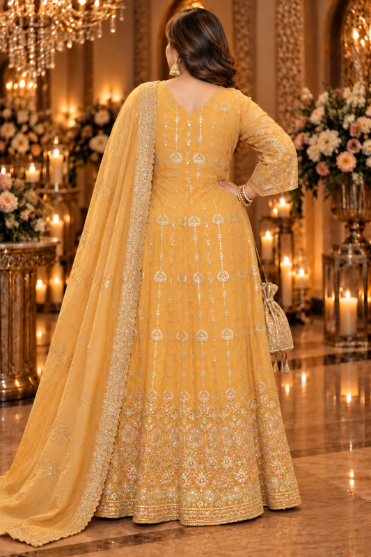 Radiant Realm Embroidered Dress With Dupatta