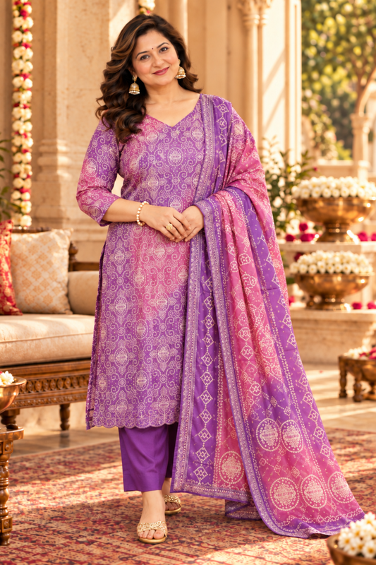 Rangila Mann Bandhej Suit Set