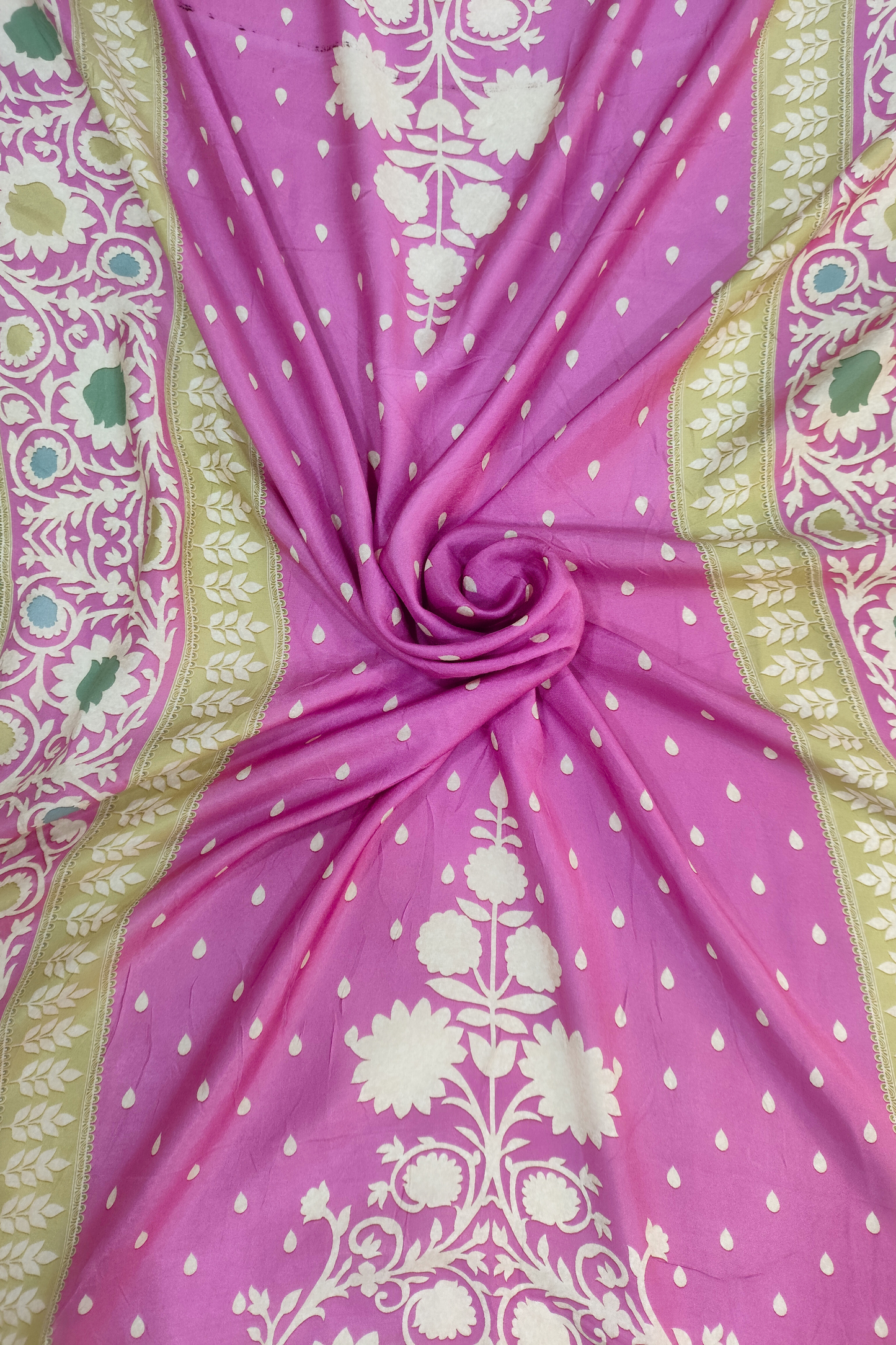 Parrot Sitara Muslin Dress Material with Aari Work