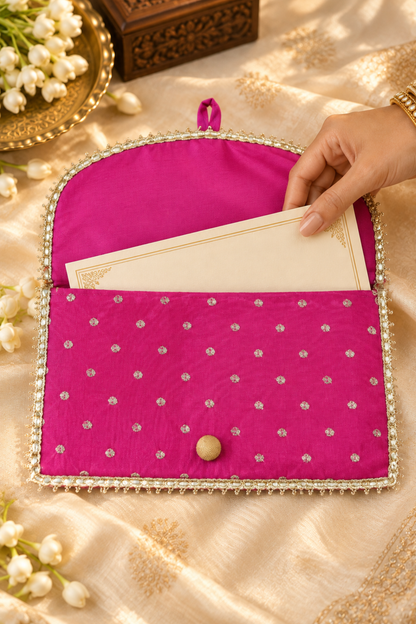 Rani Pink Handcrafted Shagun Envelope