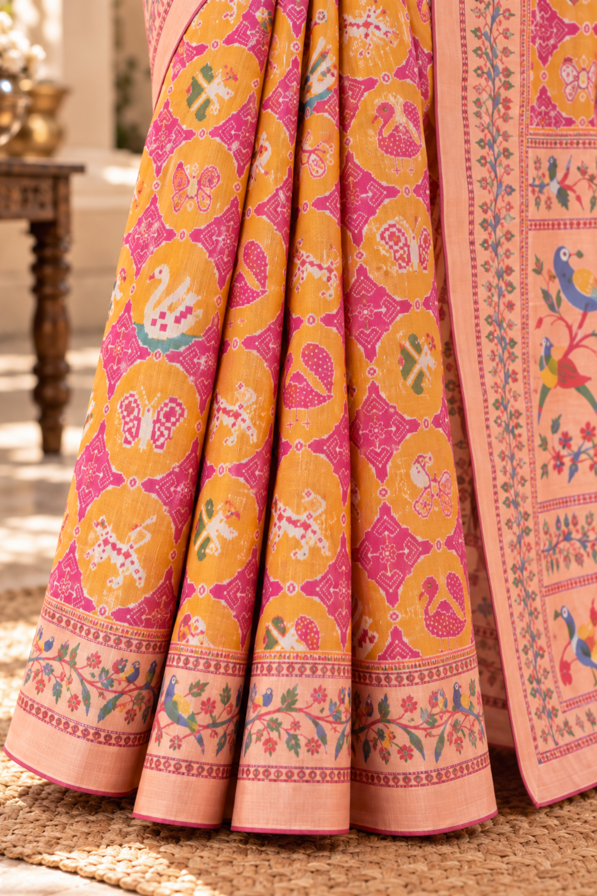 Rasika Printed Saree With 1.5 Mtr Blouse Piece