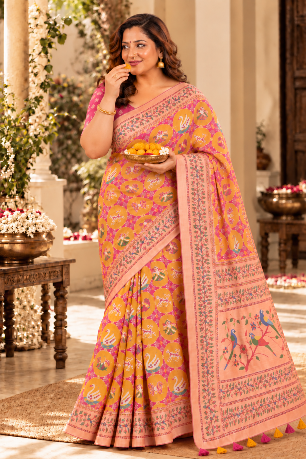 Rasika Printed Saree With 1.5 Mtr Blouse Piece