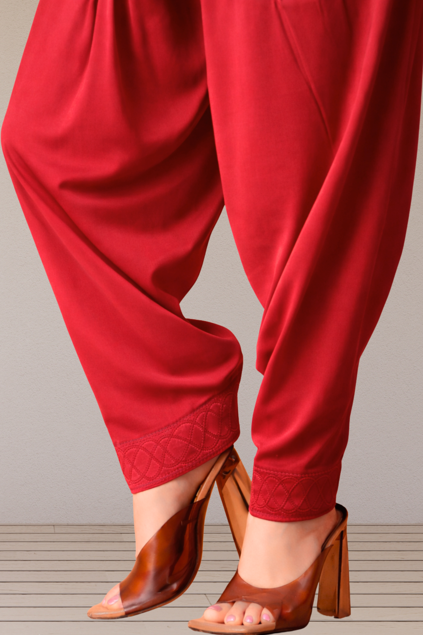 Red Rayon Patiala Salwar