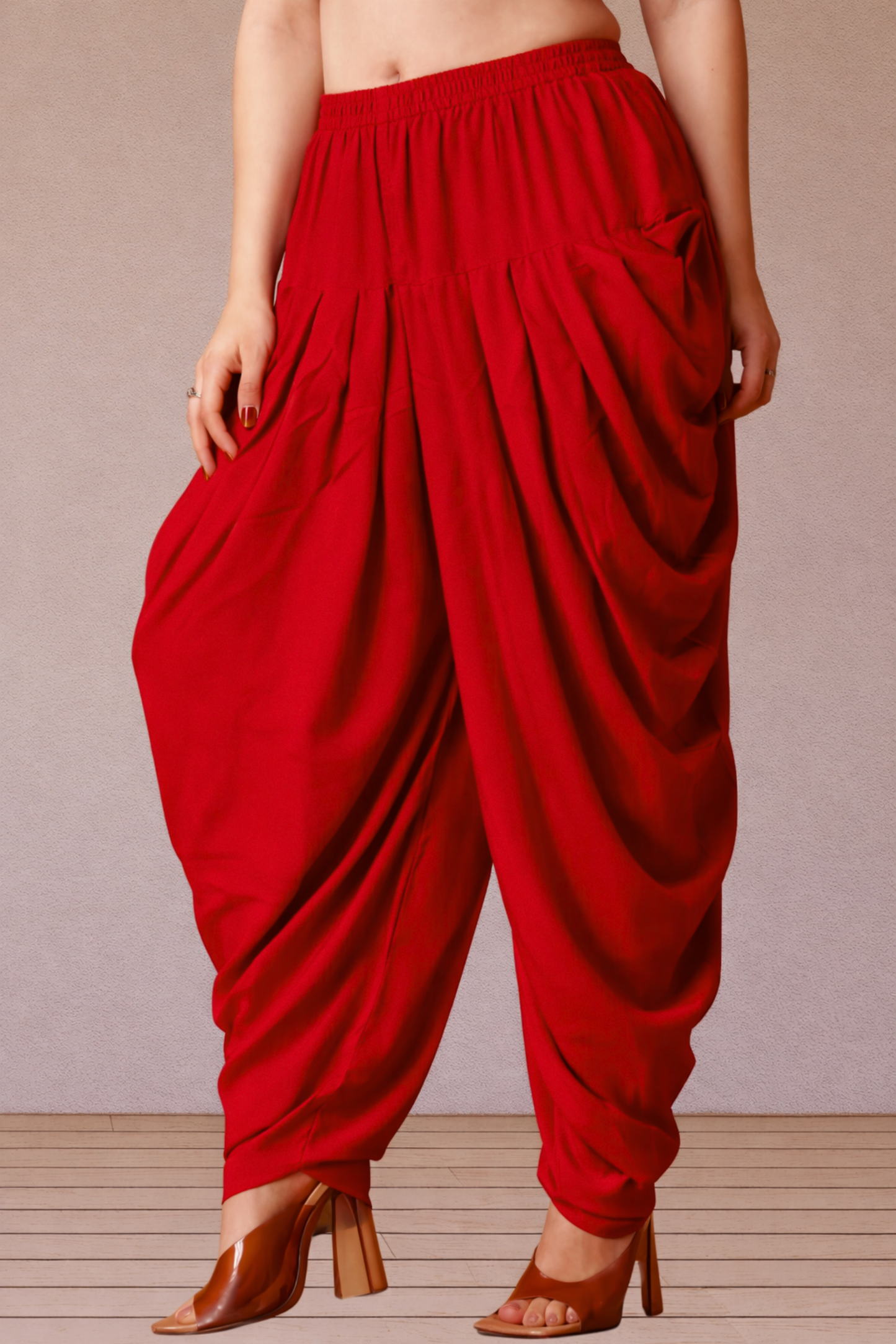 Red Belted Dhoti Salwar
