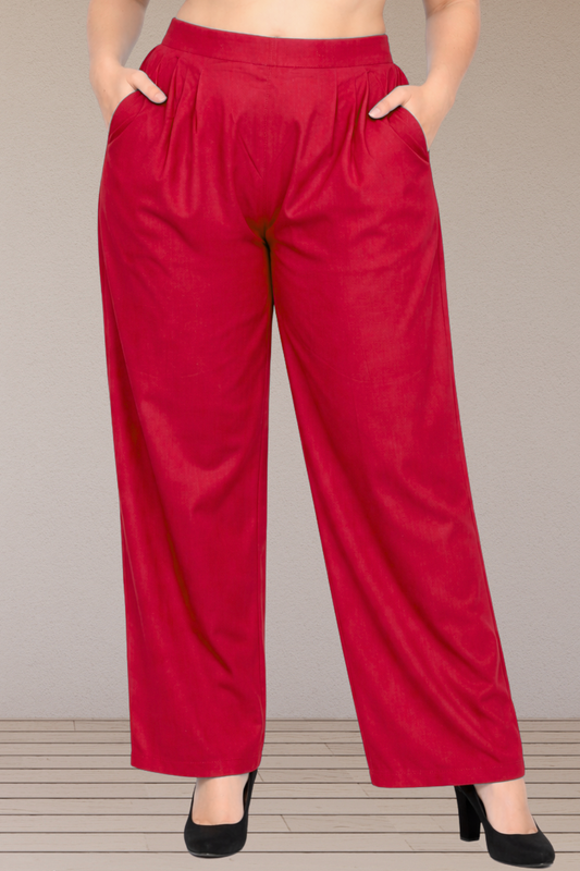 Red Belted Pant Palazzo