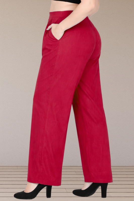 Red Belted Pant Palazzo