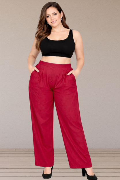 Red Belted Pant Palazzo