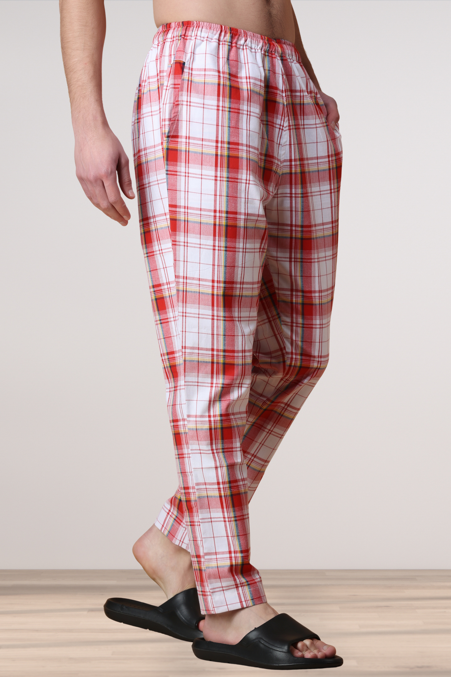 Red Checked Cotton Pant Pajama