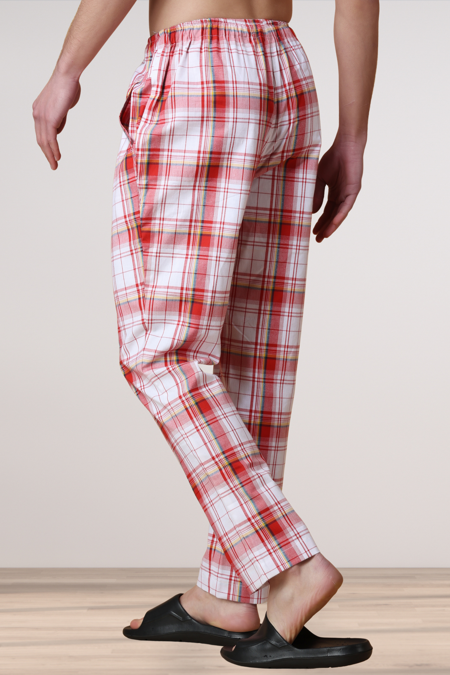 Red Checked Cotton Pant Pajama