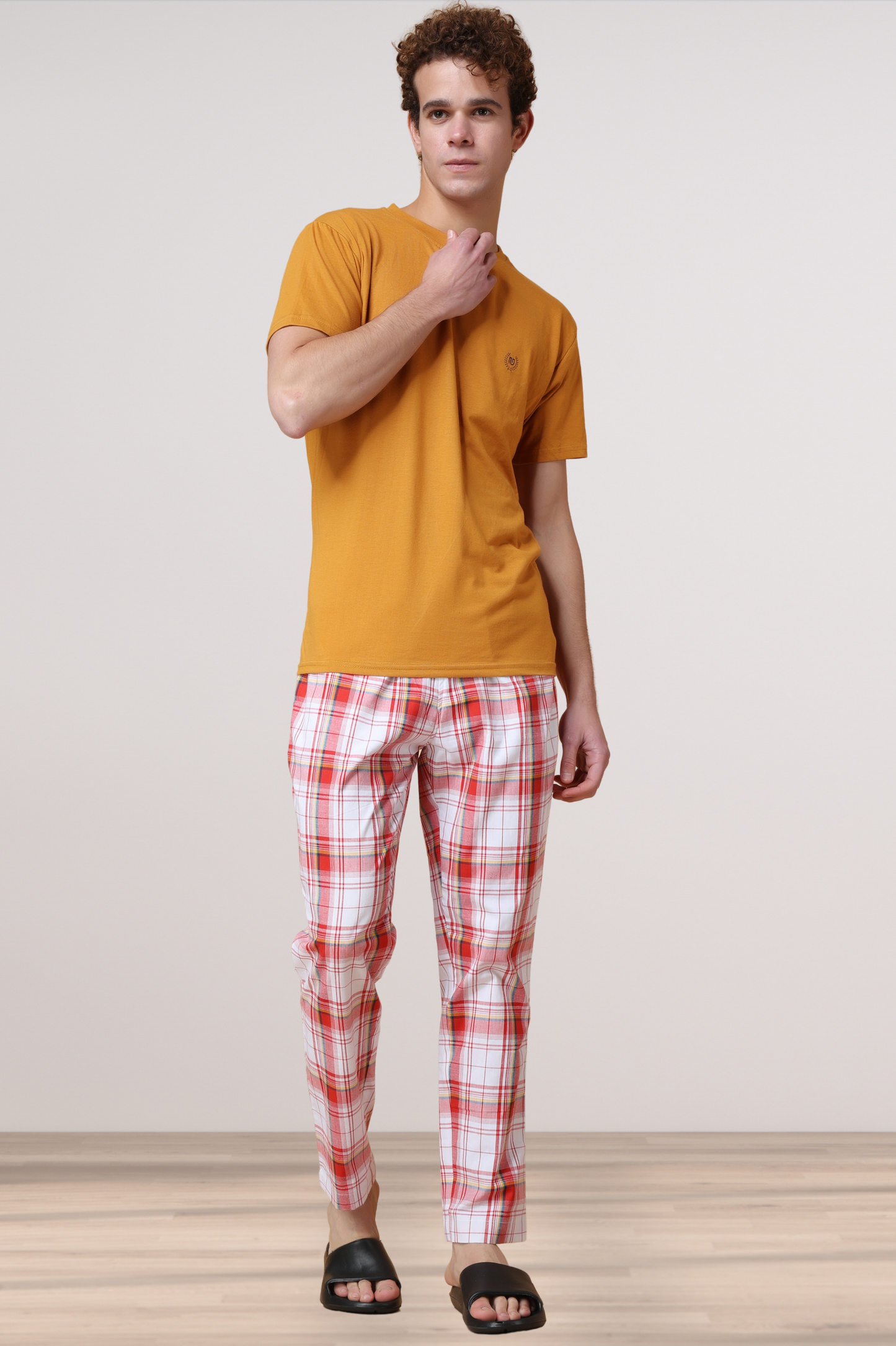 Red Checked Cotton Pant Pajama
