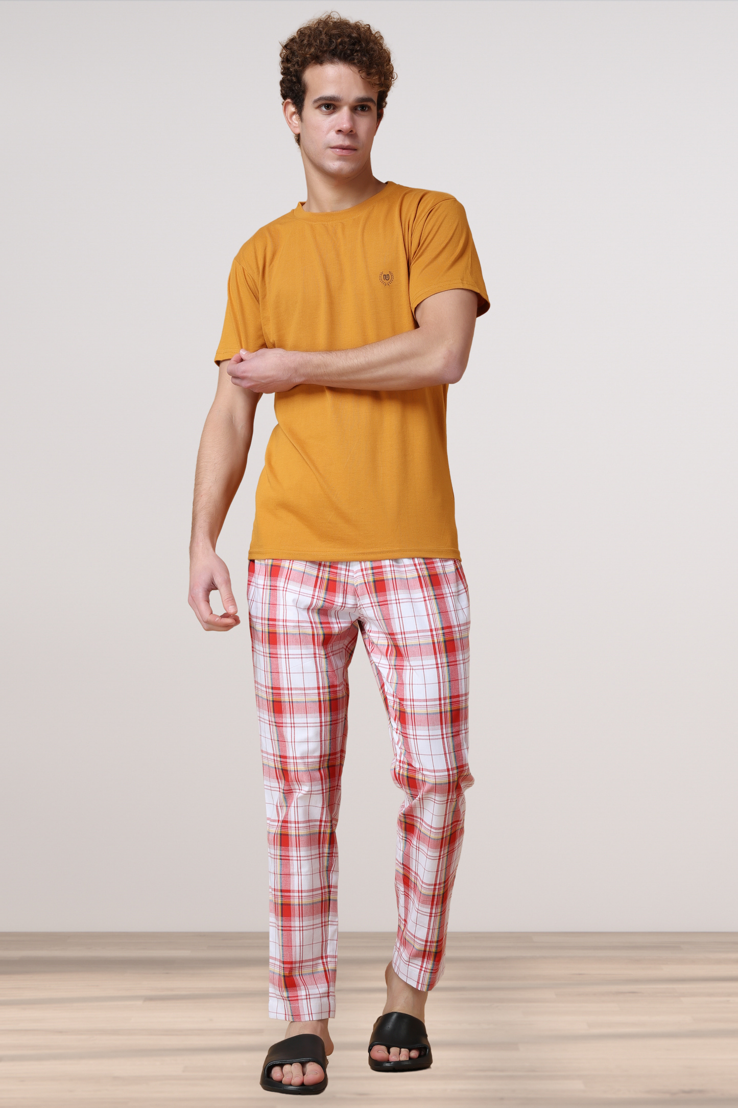 Red Checked Cotton Pant Pajama