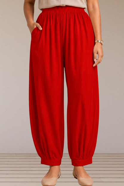Red Cotton Afghani Pants