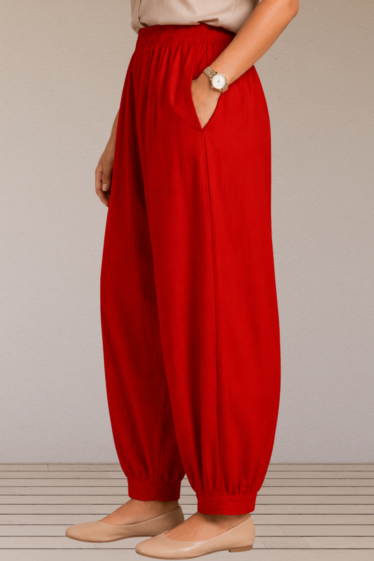 Red Cotton Afghani Pants