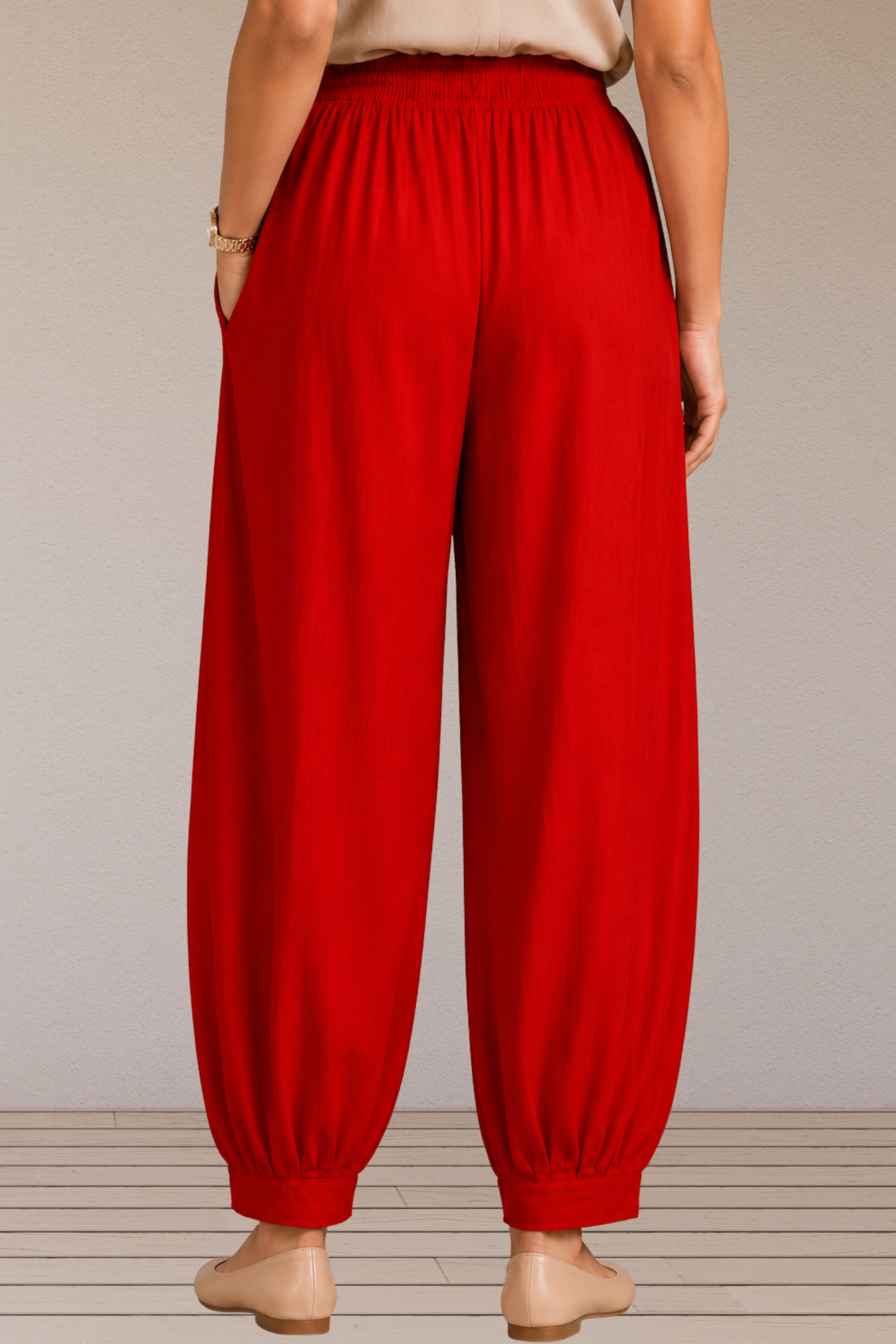 Red Cotton Afghani Pants