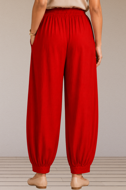 Red Cotton Afghani Pants