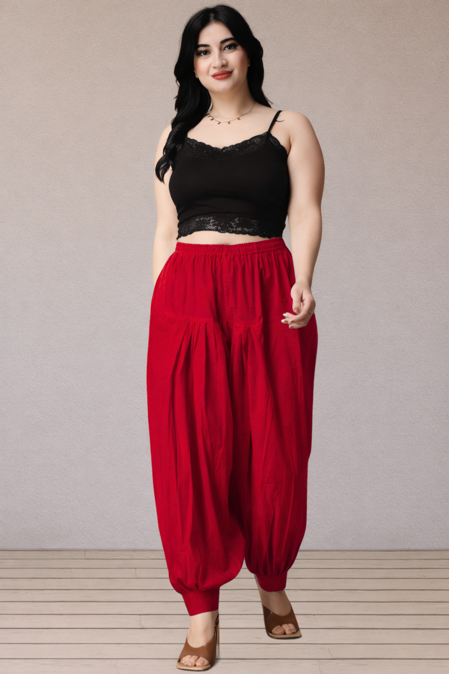 Red Cotton Afghani Salwar