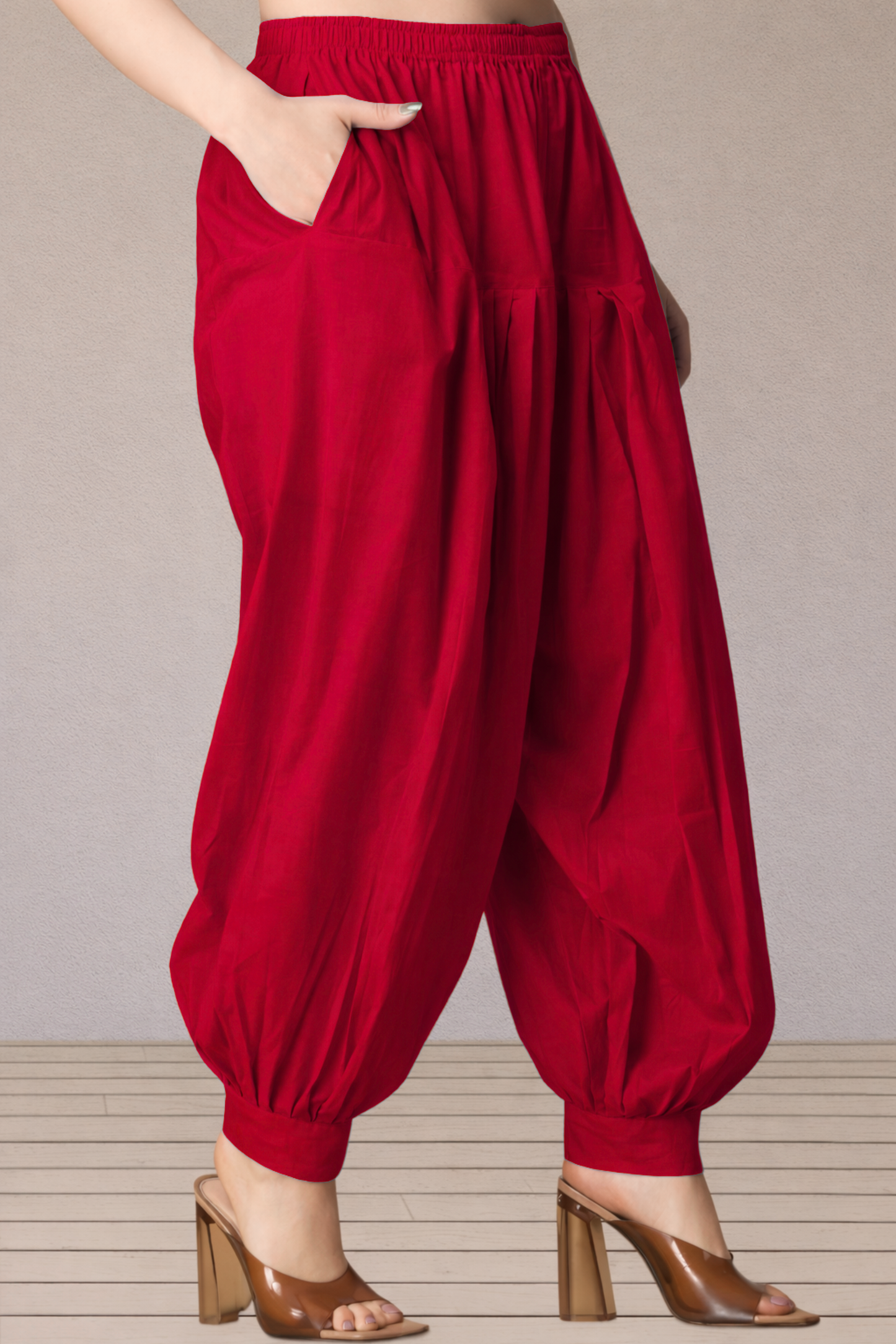 Red Cotton Afghani Salwar
