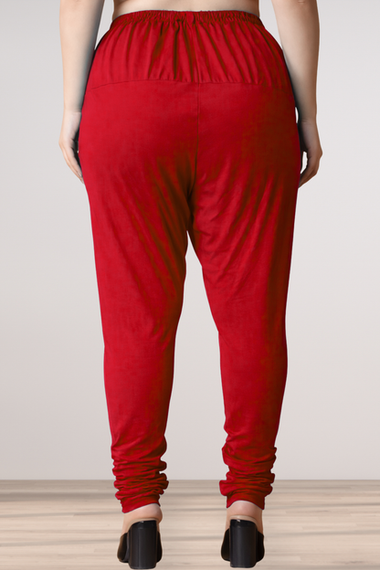 Red Cotton Churidar Pants