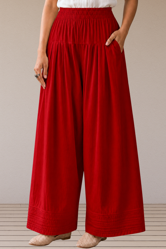 Red Cotton Farshi Salwar