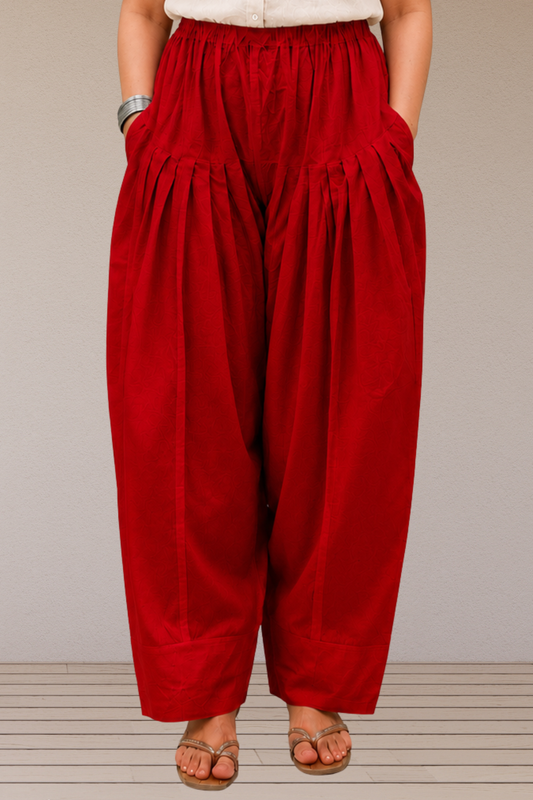 Red Cotton Farshi Salwar