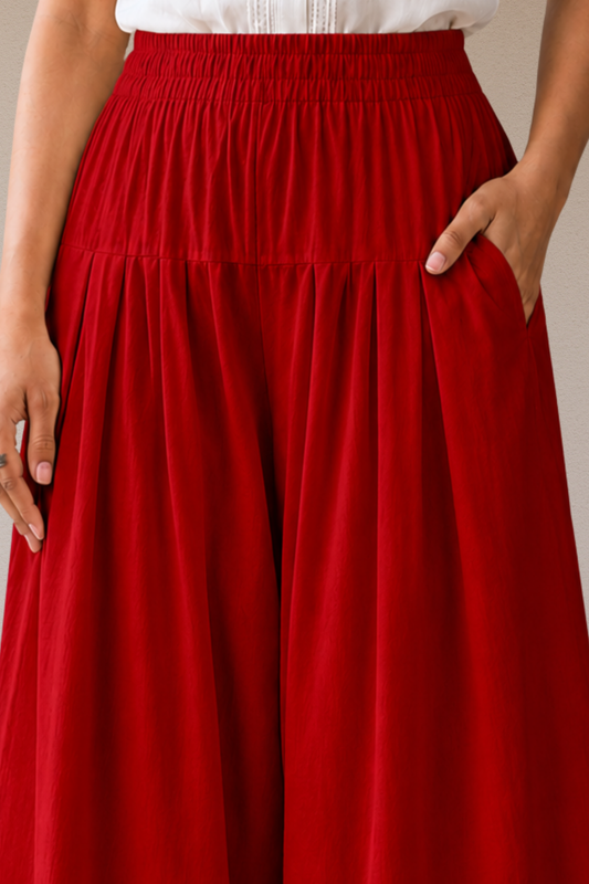 Red Cotton Farshi Salwar