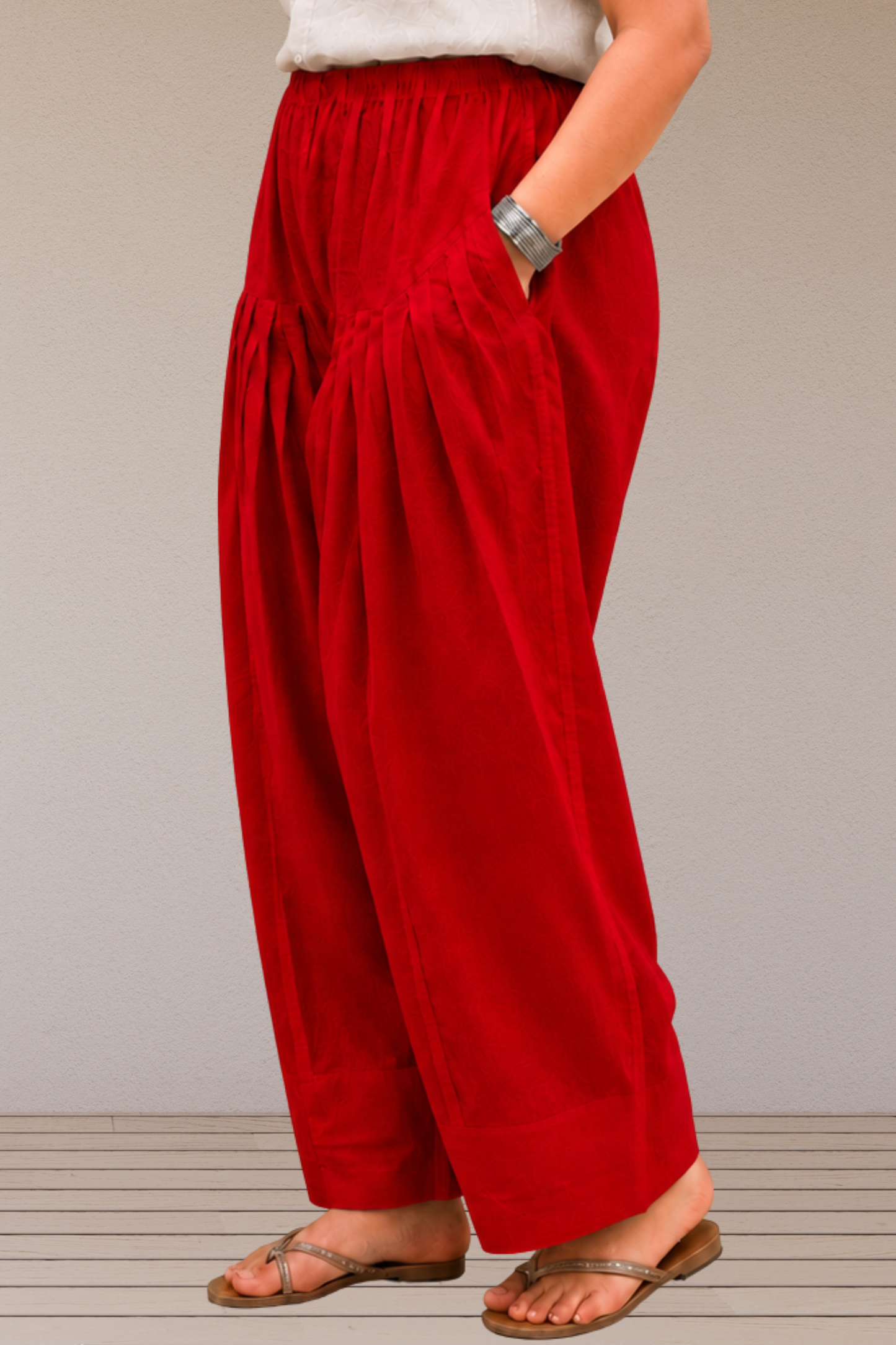 Red Cotton Farshi Salwar