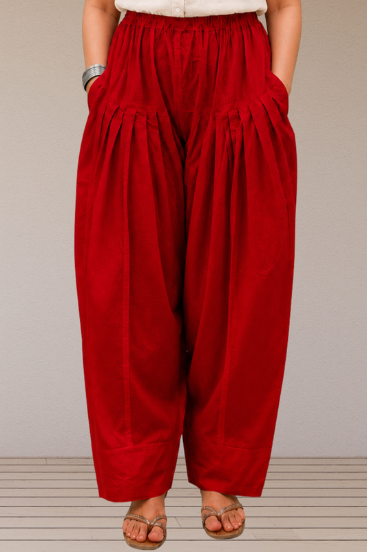 Red Cotton Farshi Salwar