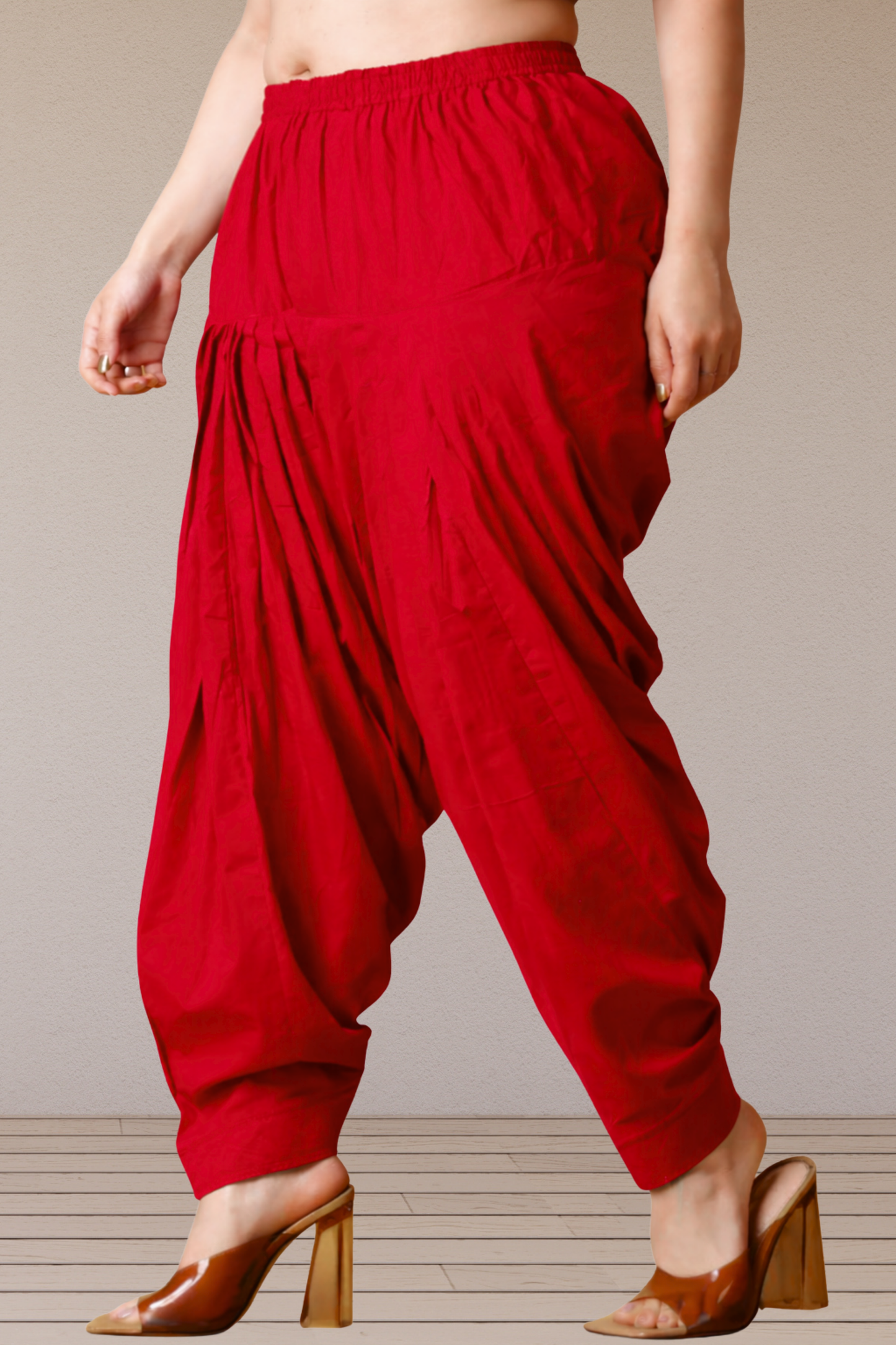 Red Cotton Patiala Salwar