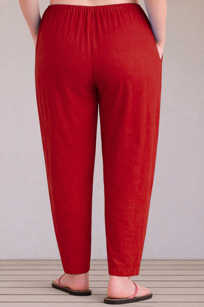Red Easy Fit Cotton Maternity Salwar