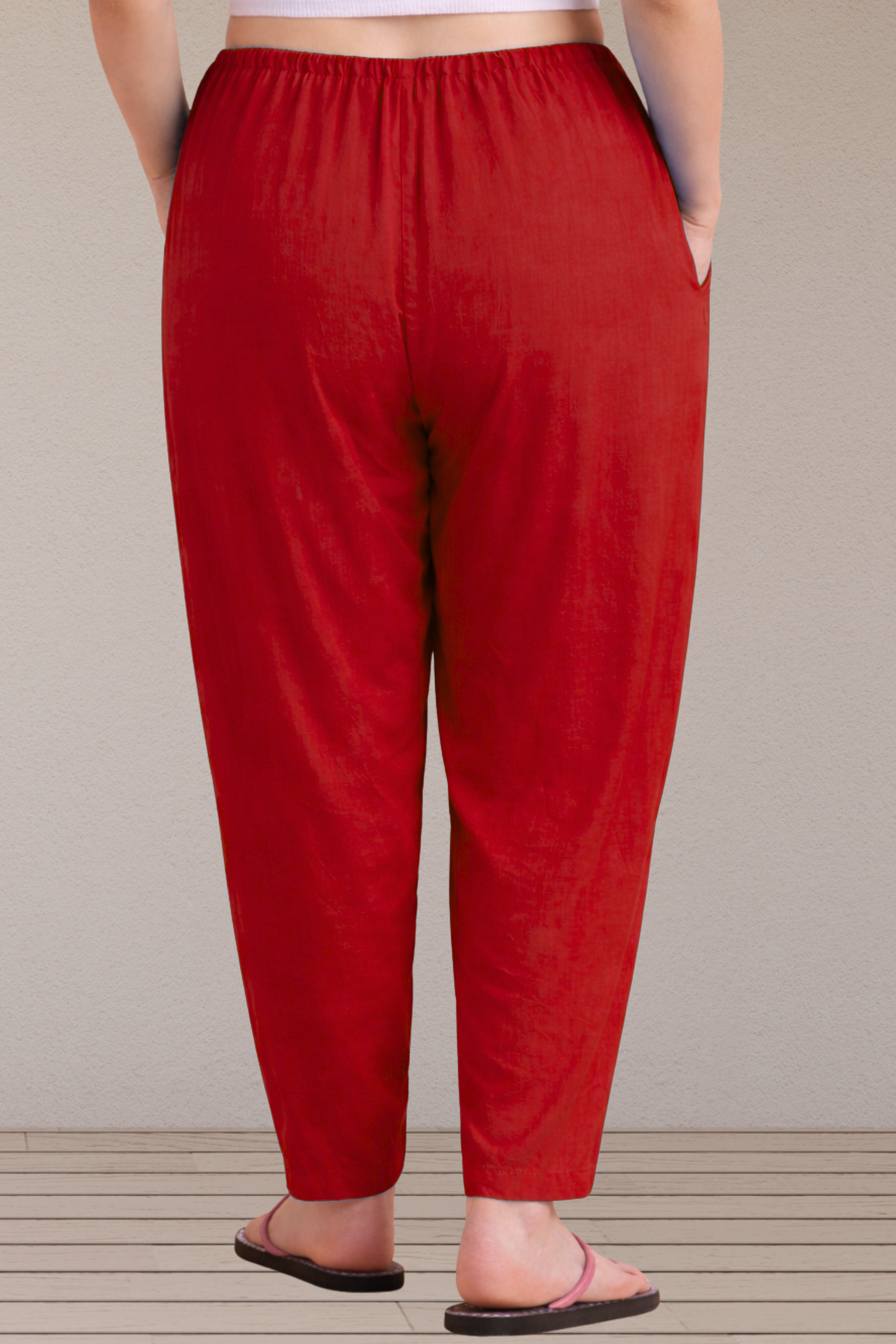 Red Easy Fit Rayon Maternity Salwar