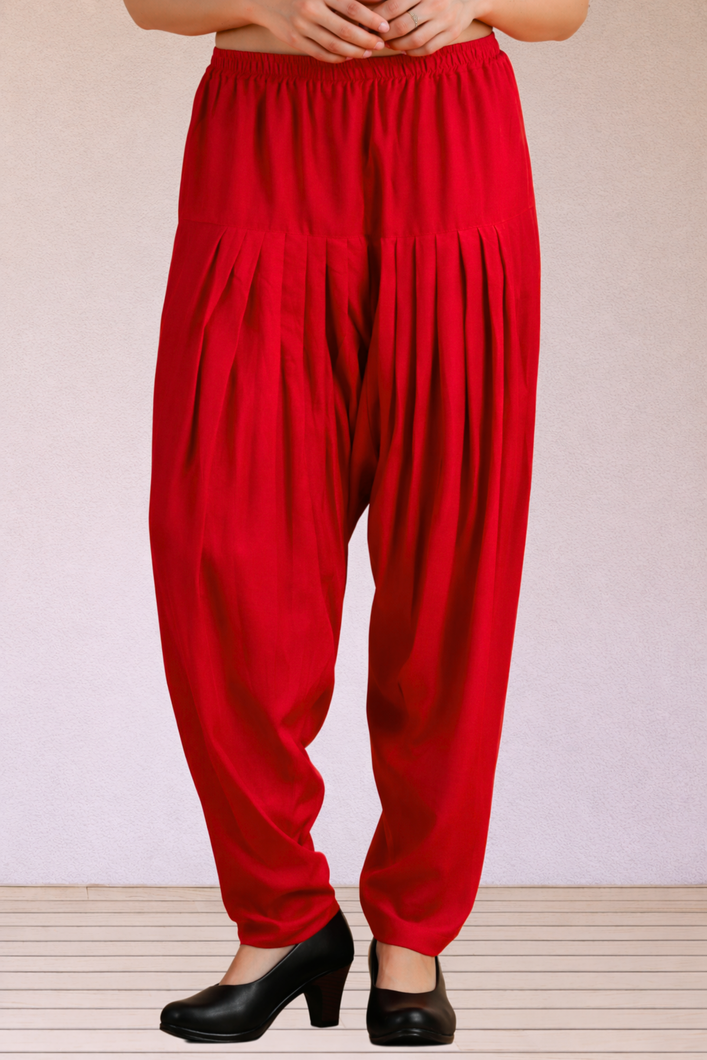 Red Easy Fit Rayon Salwar