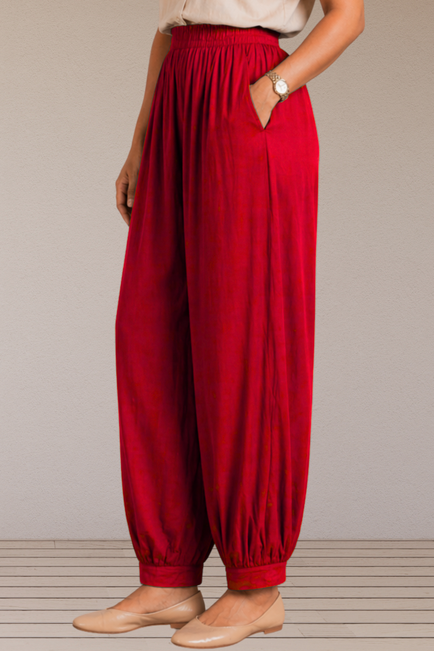 Red Rayon Afghani Pants