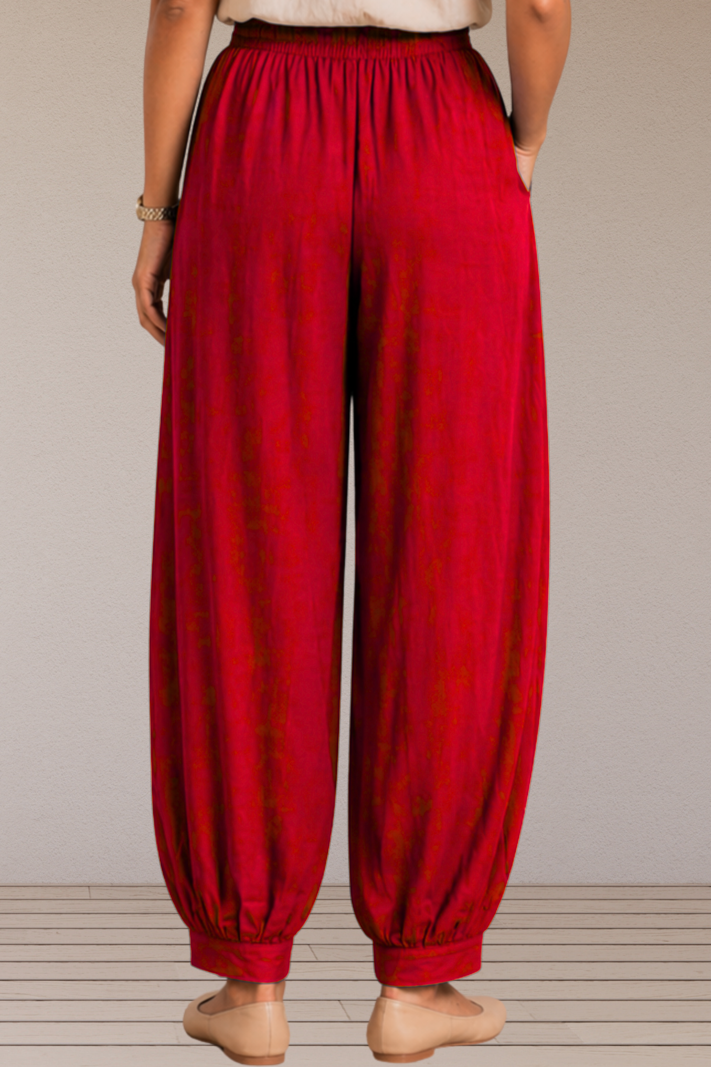 Red Rayon Afghani Pants