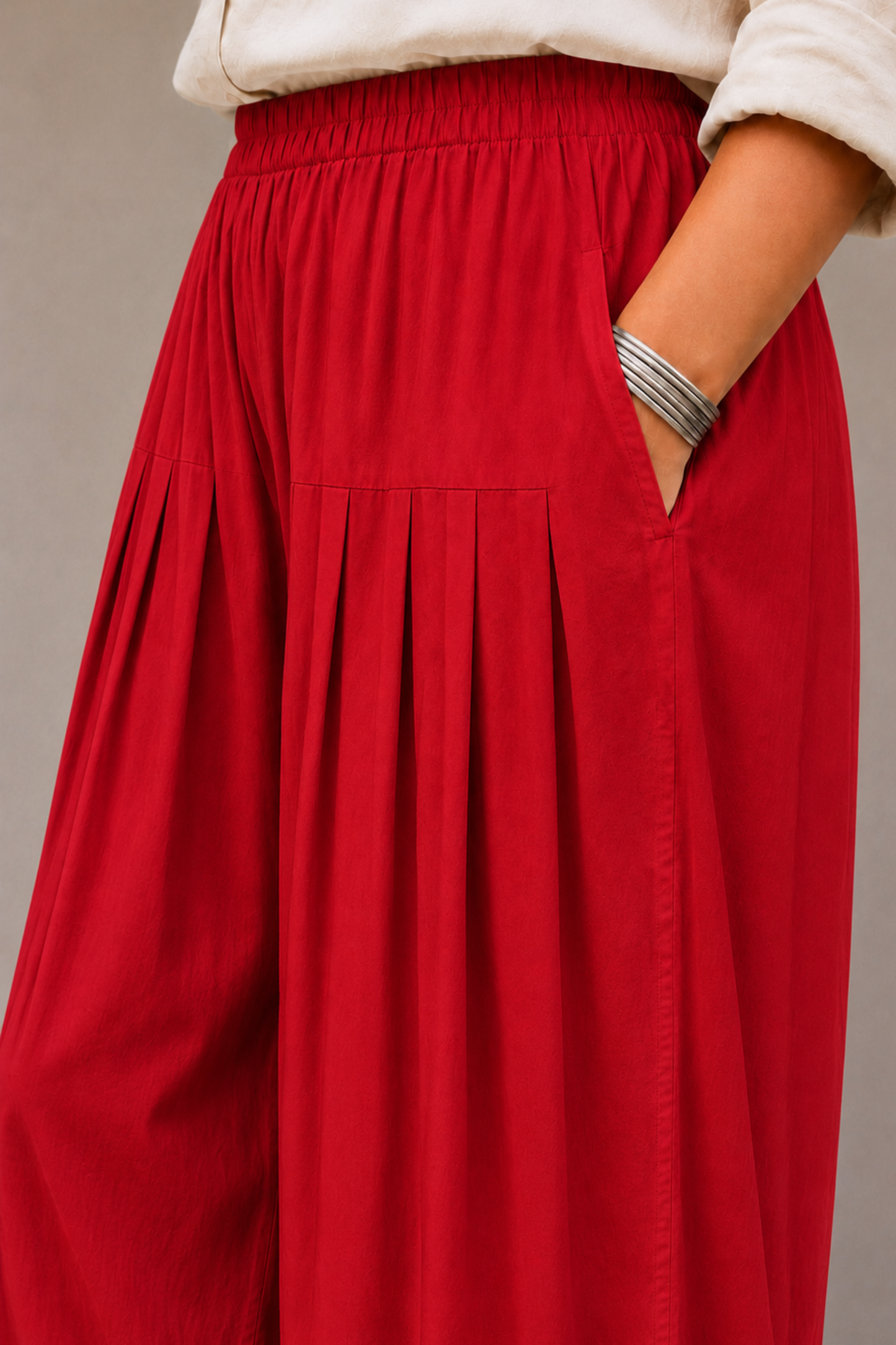 Red Rayon Farshi Salwar