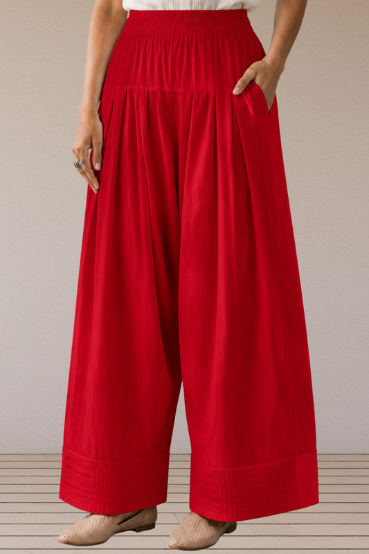 Red Rayon Farshi Salwar