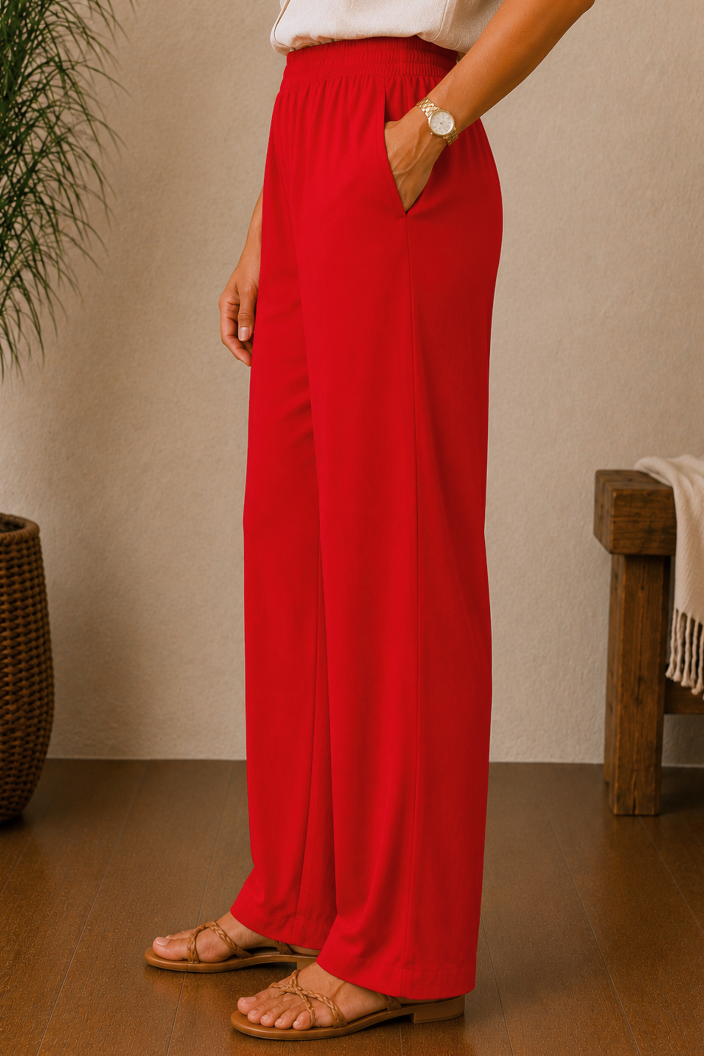 Red Rayon Kurti Pant