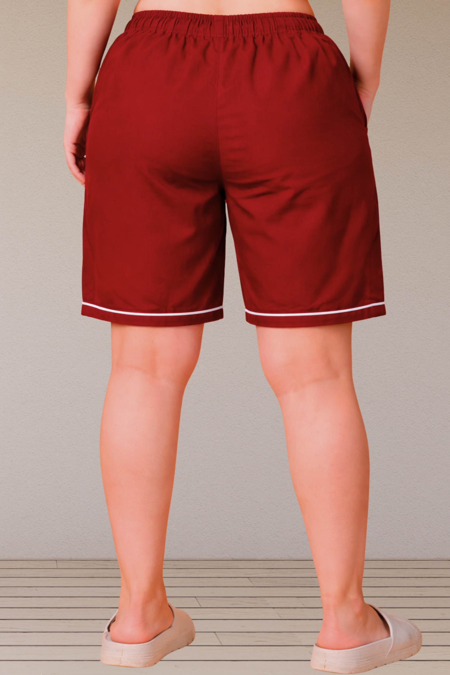Red Rayon Piping Short
