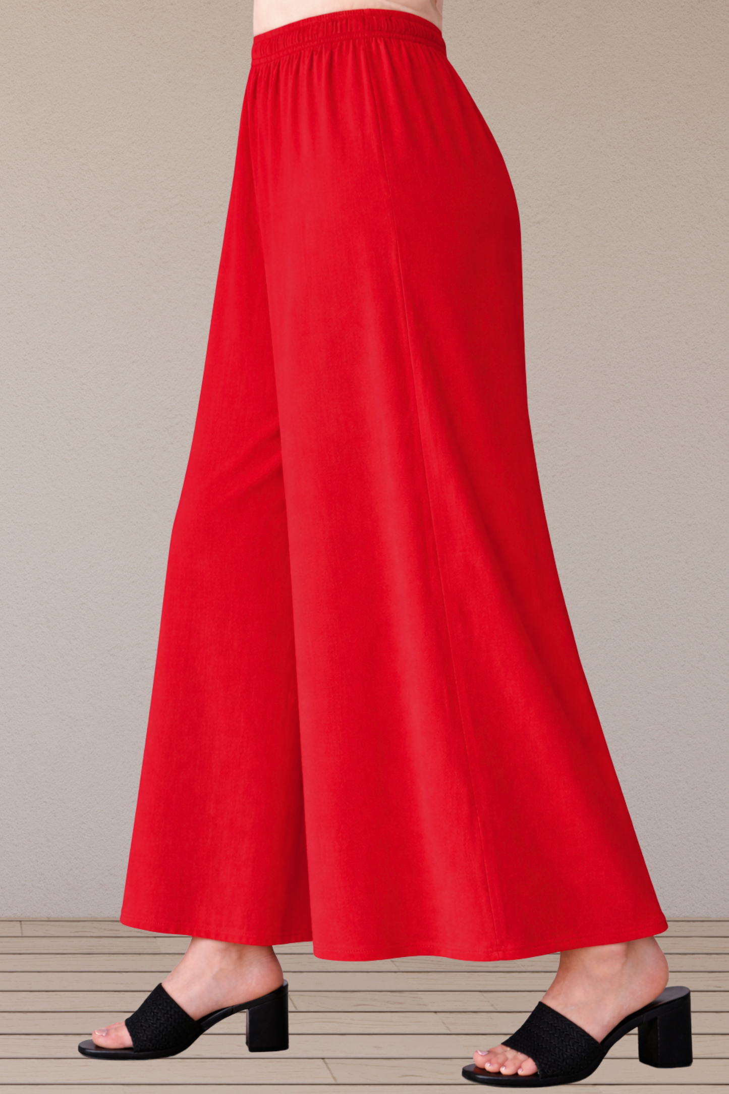 Red Rayon Skirt Palazzo