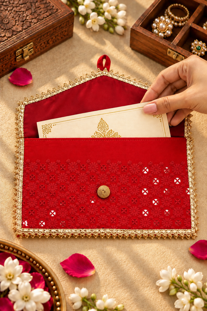 Regal Red Handcrafted Shagun Envelope