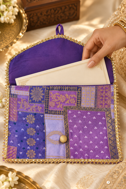 Regal Violet Handcrafted Shagun Envelope