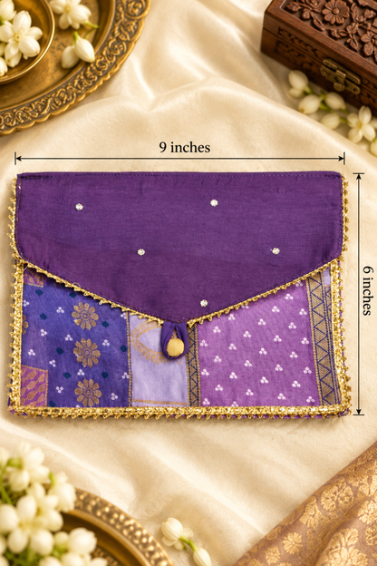 Regal Violet Handcrafted Shagun Envelope