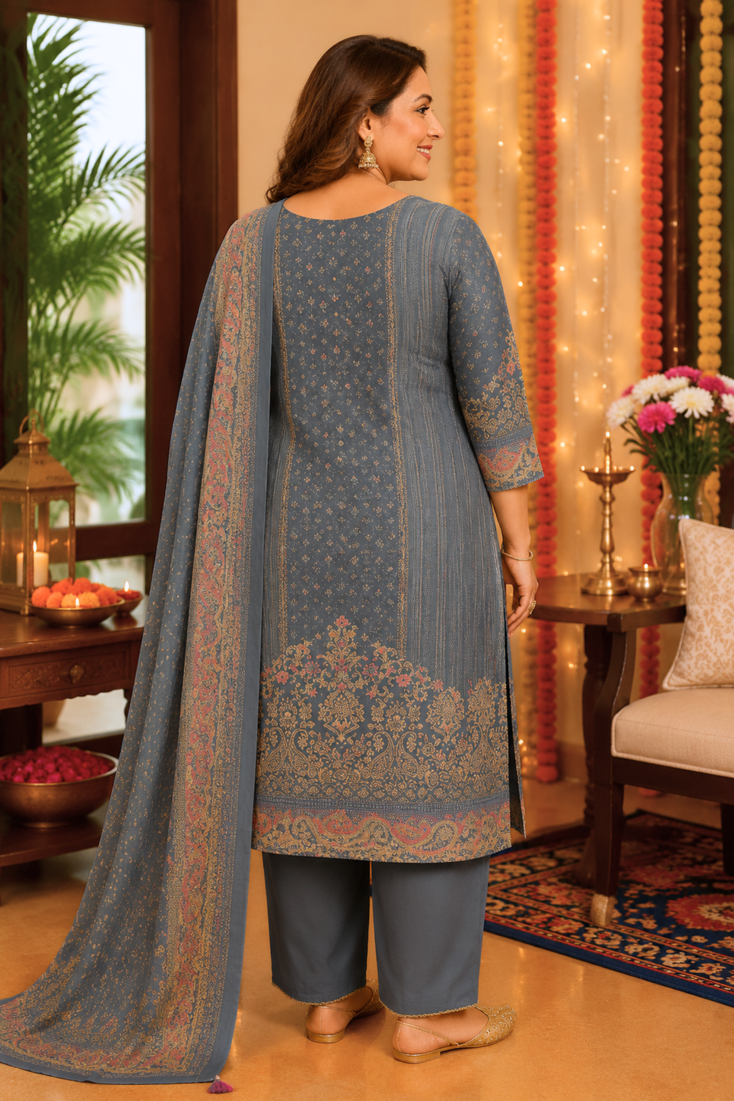 Rehaani Karachi Muslin Suit with Aari Work