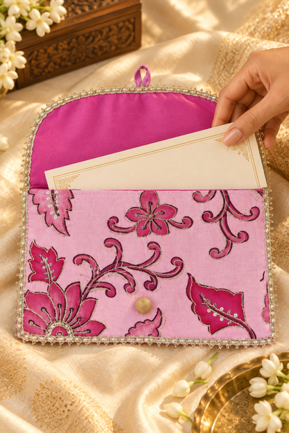 Rose Blush Handcrafted Shagun Envelope