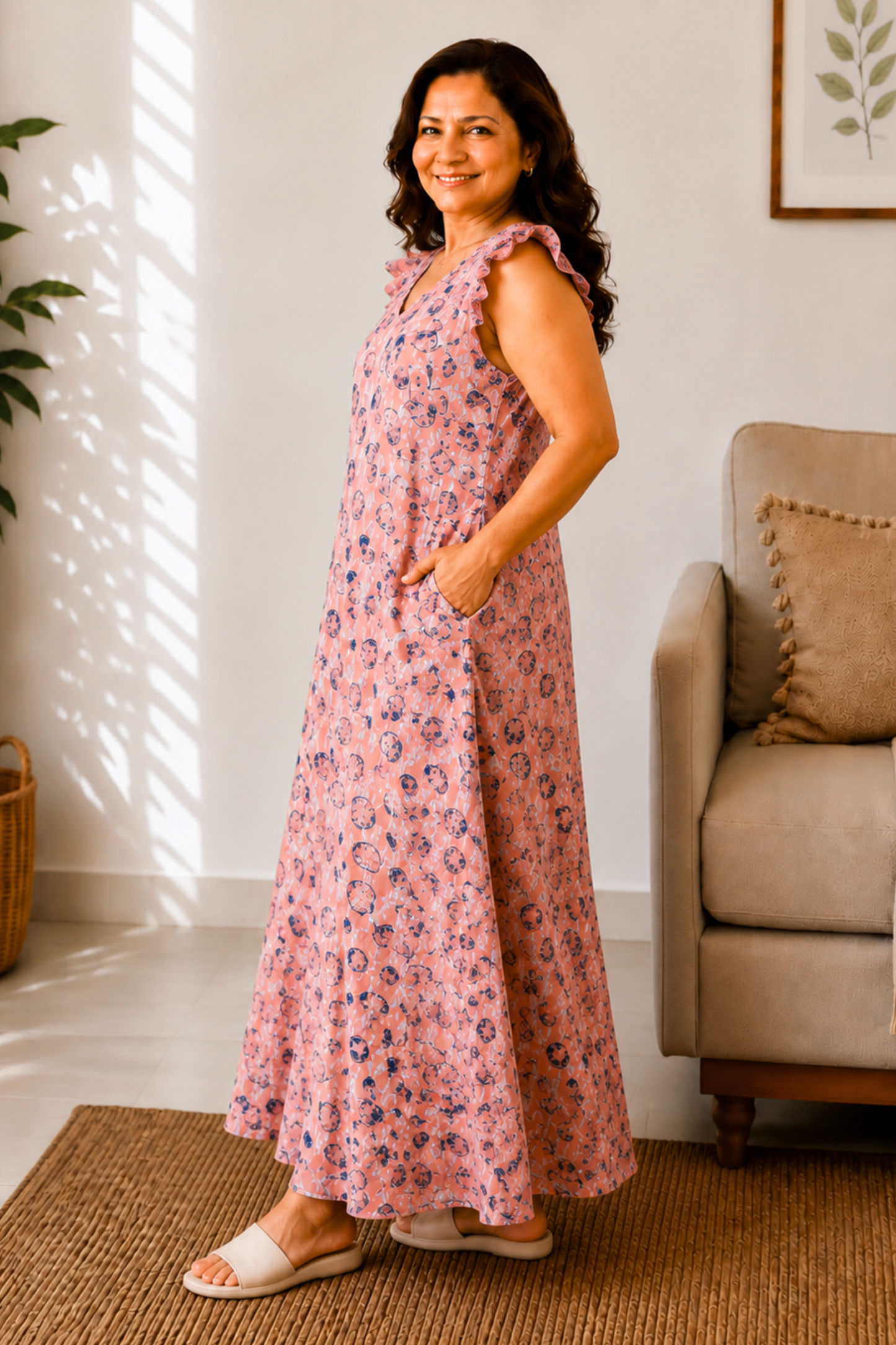 Rose Mirage Printed Night Gown