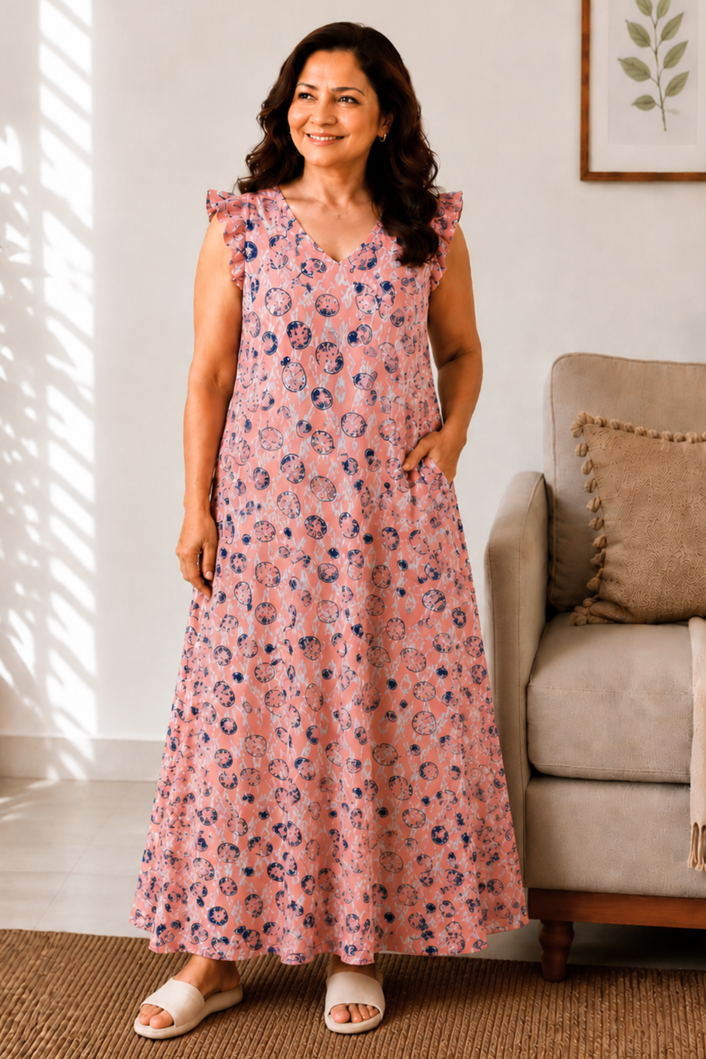 Rose Mirage Printed Night Gown