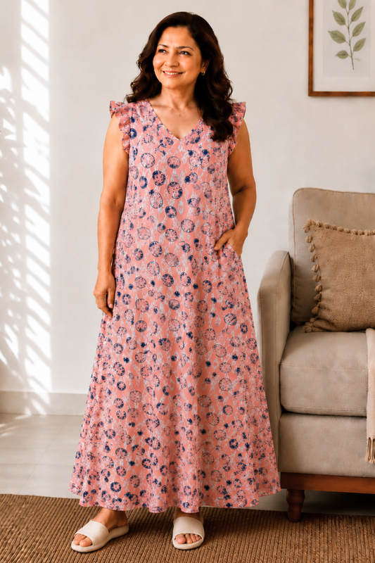 Rose Mirage Printed Night Gown